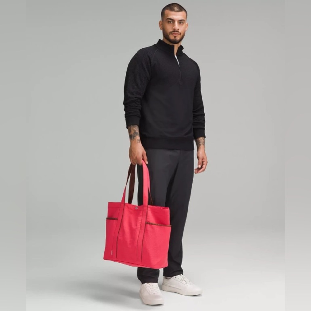 NWT Lululemon Daily Multi-Pocket Tote Glaze Pink/Ancient Copper Pipping One Size - Picture 3 of 10